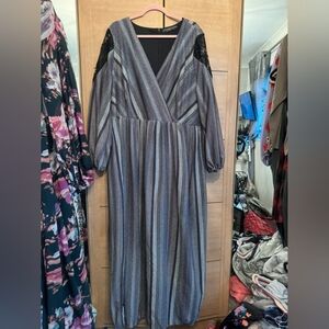 Little Mistress metallic maxi dress